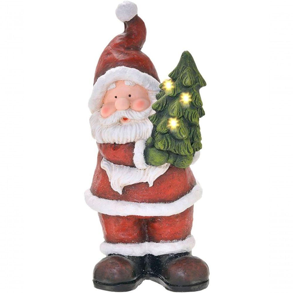 Estatueta Natalina Papai Noel árvore De Natal Led Luz 45cm