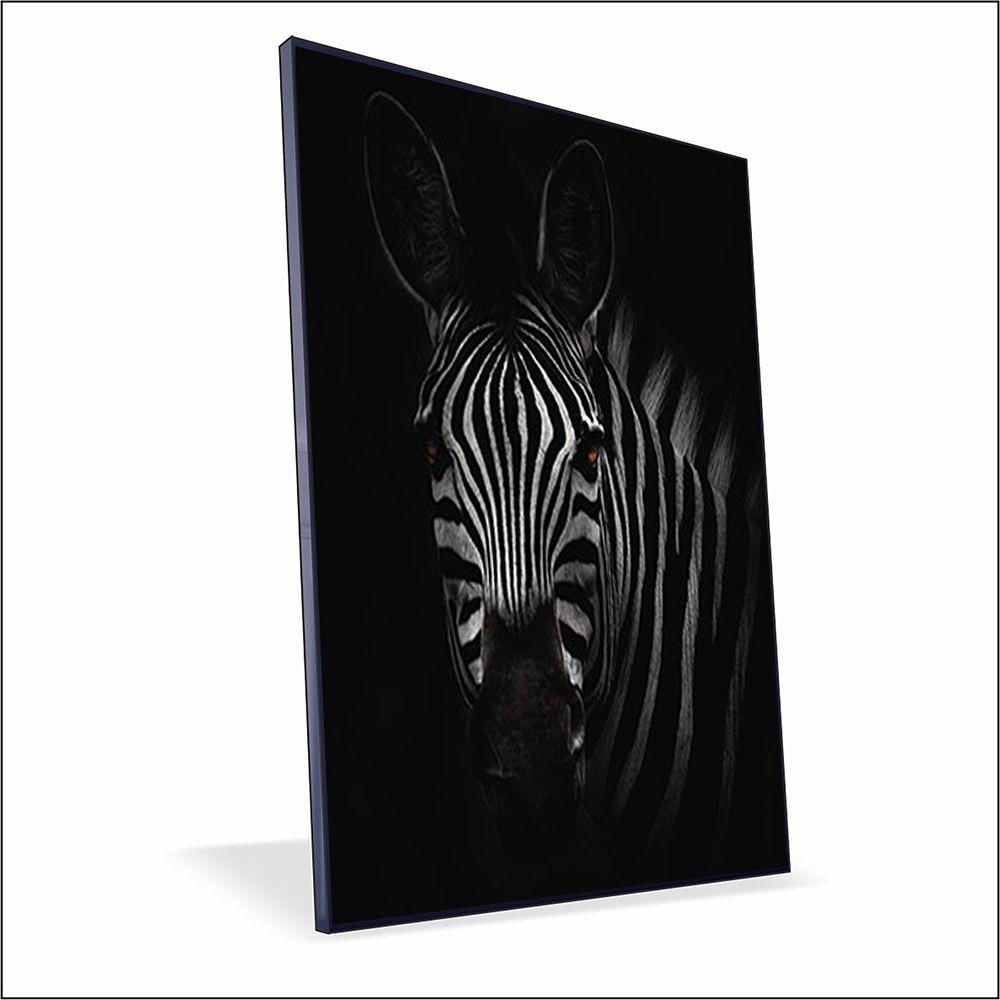 Quadro Zebra Canvas Com Vidro Tamanho-moldura 120x80 Caixa Cor Preta