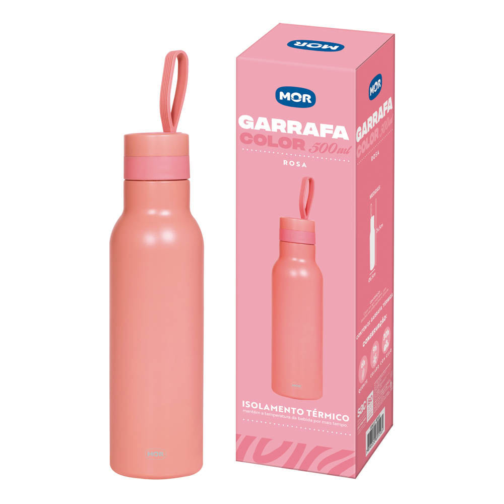 Garrafa Color 500ml Rosa