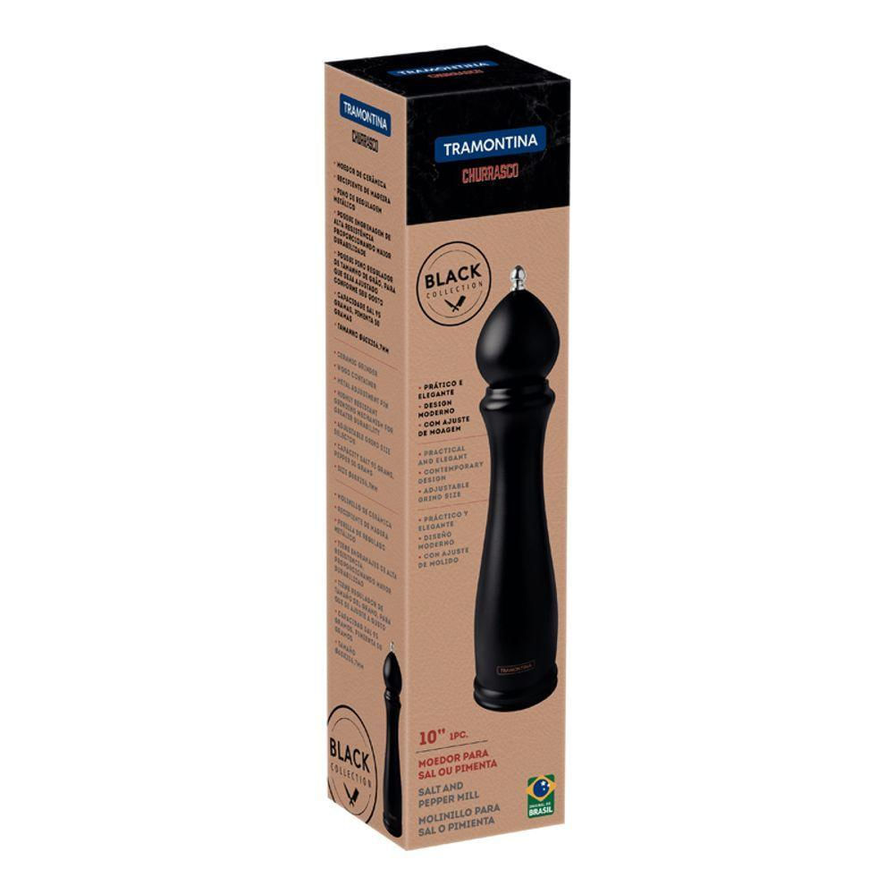 Moedor De Sal E Pimenta Tramontina Churrasco Black 10 26456010 Preto