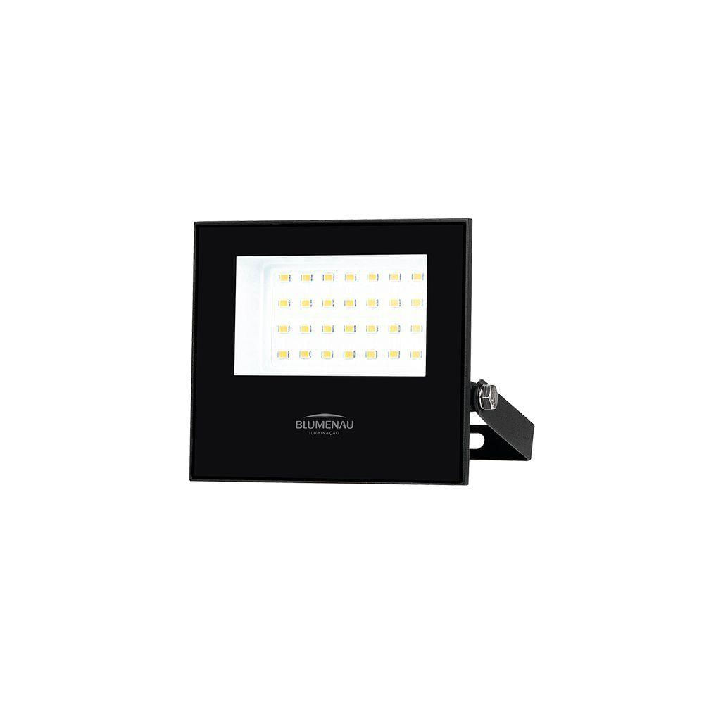 Refletor Blumenau Led Play 30w Preto Bivolt 3000k Luz Amarela