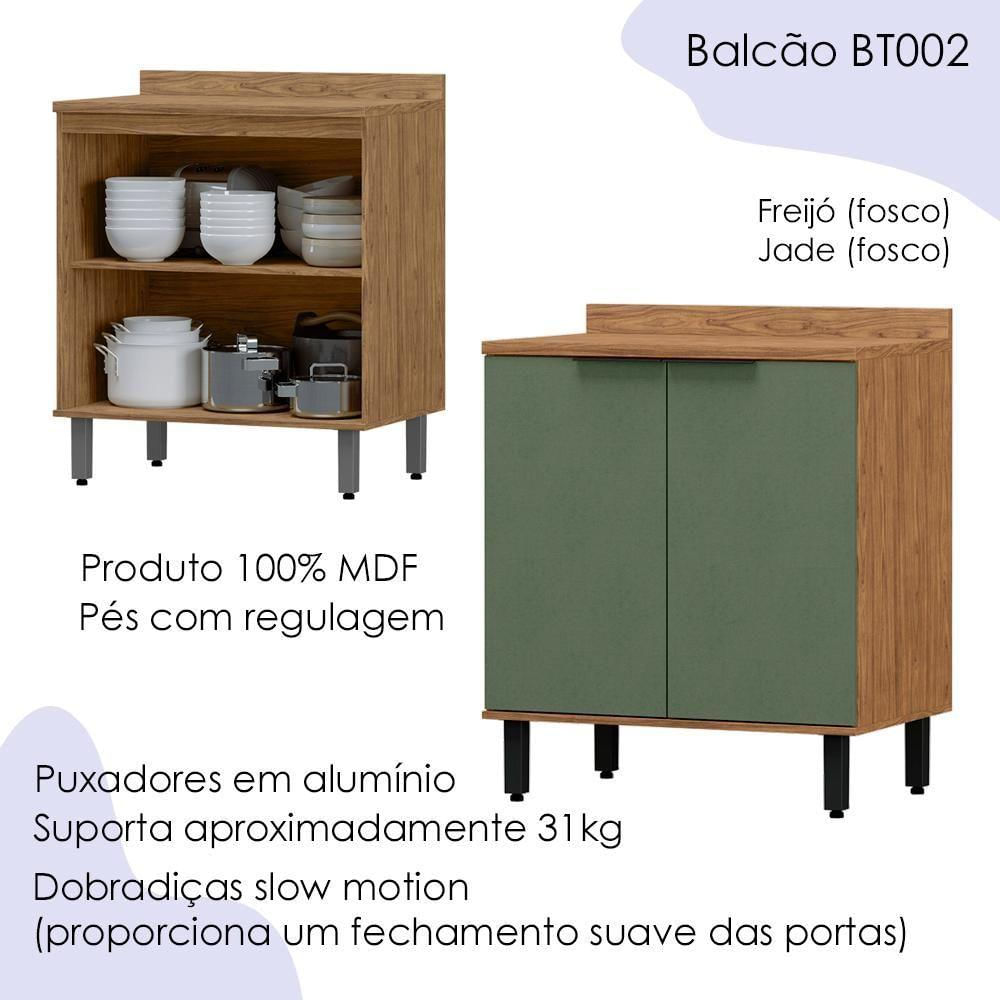 Balcao Com Tampo Mdf 80 Cm 2 Portas Tosc Bt002 Freijo Jade Mxm Freijo Jade