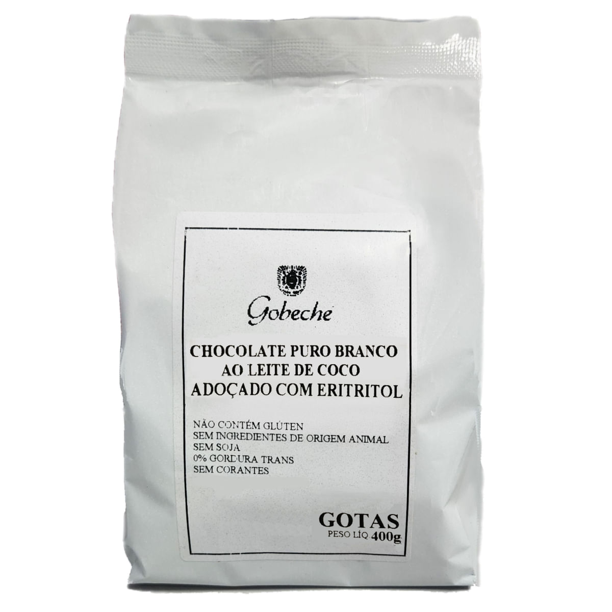 Gotas Chocolate Branco Ao Leite de Coco Gobeche - Adoçado com Eritritol - 400g