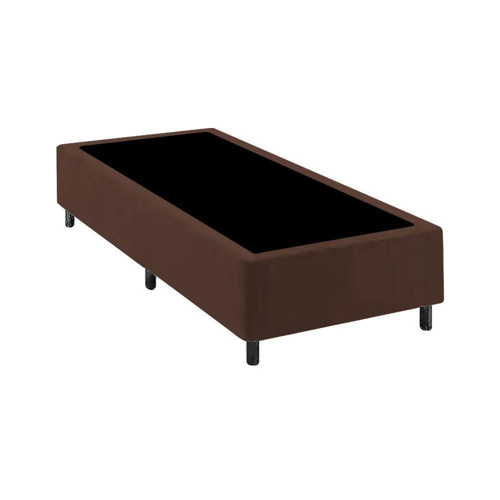 Base Cama Box Premium Solteiro Comum Marrom