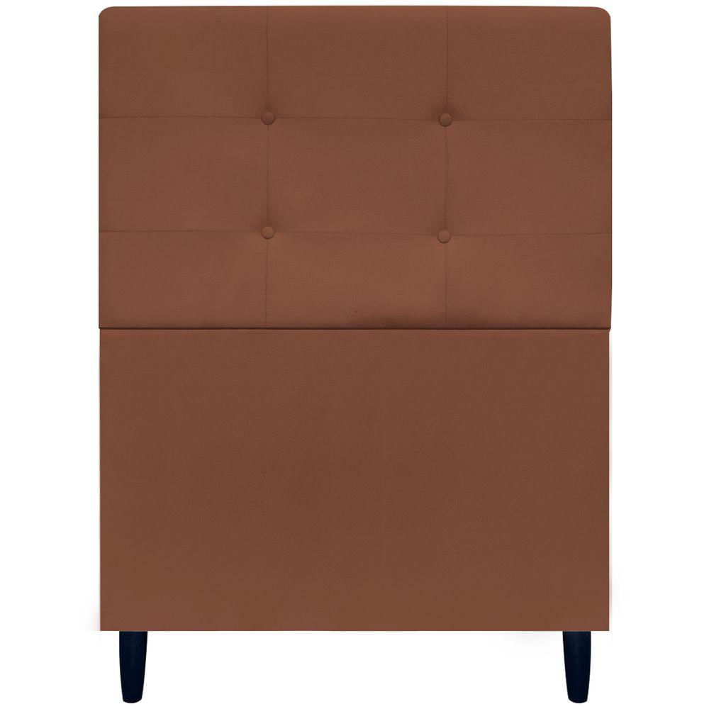 Cabeceira Decorativa Ivy Para Cama De Solteiro 90 Cm Suede Terracota, Suede