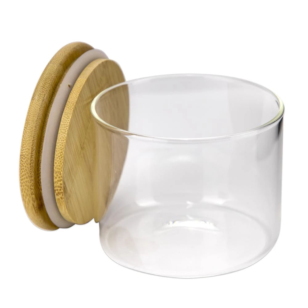 Pote para Mantimento Cazza em Vidro Borosilicato Hermético com Tampa Bambu 450ml