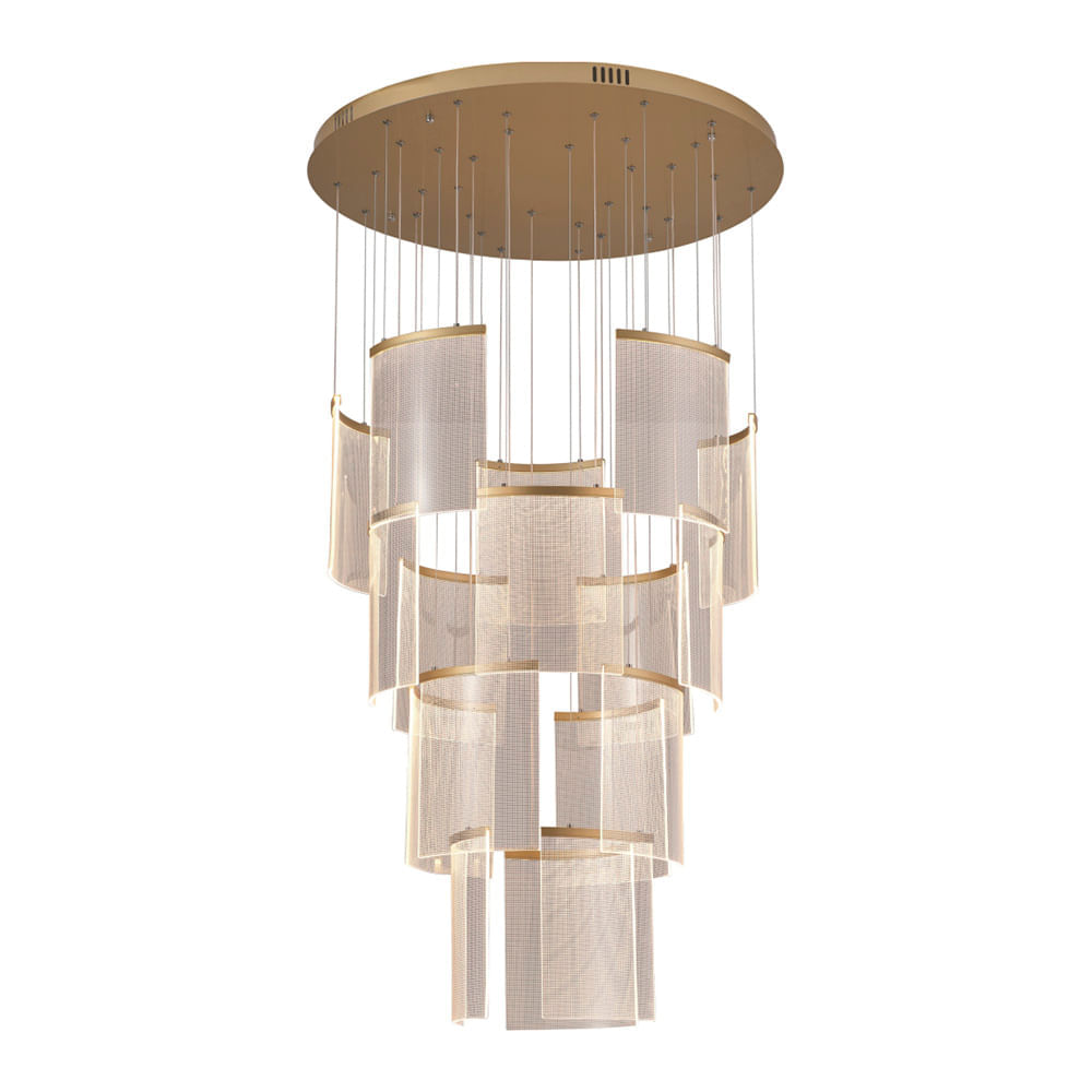 Lustre Pendente Astraled Starlit PL-9851 Dourado Led Bivolt