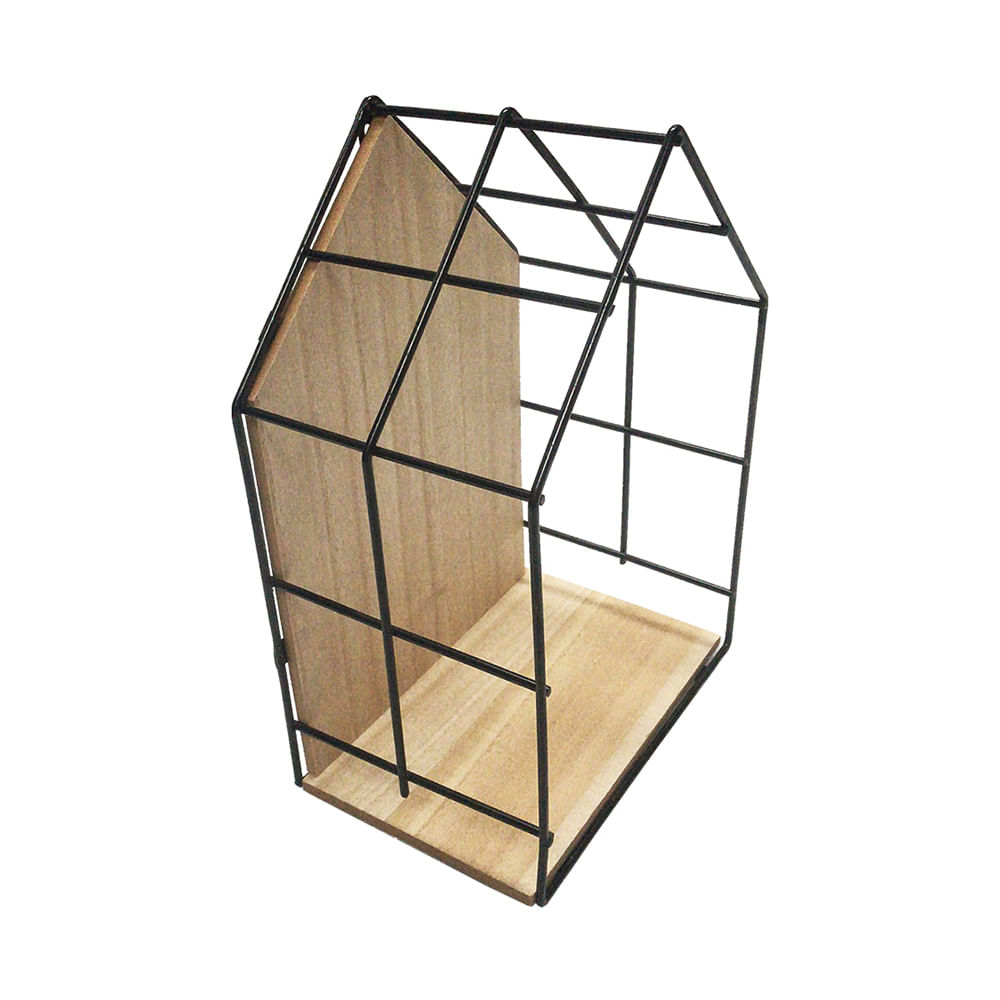Prateleira Casinha 19x12x28,5cm Metal/Mdf