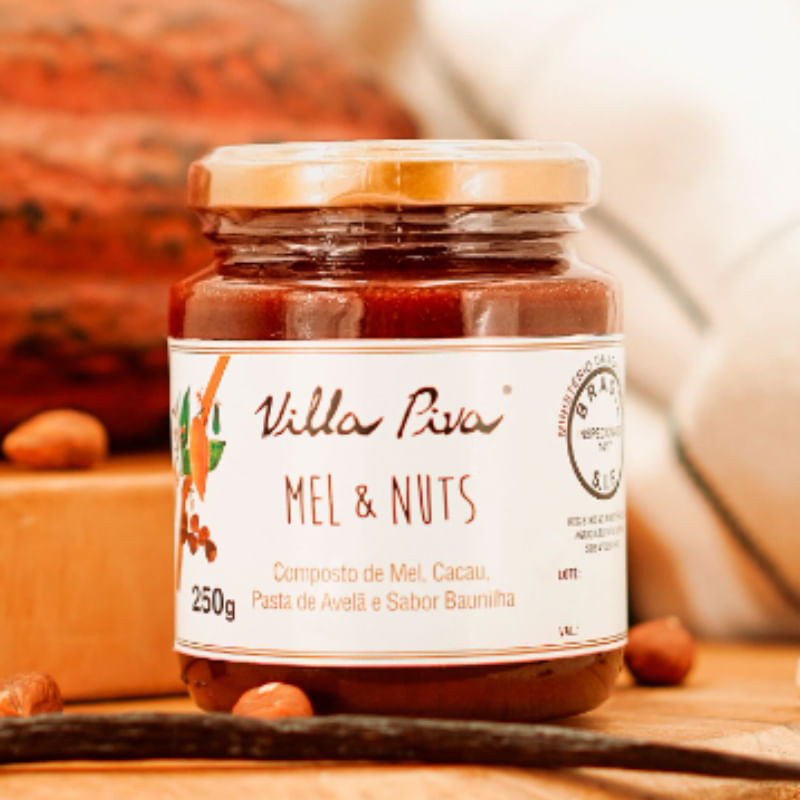 Mel e Nuts com Cacau e Baunilha Villa Piva 250g