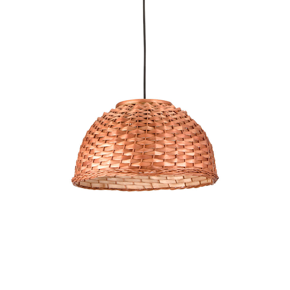 Lustre Pendente Blumenau Bali Cesto Vime E27 Bivolt