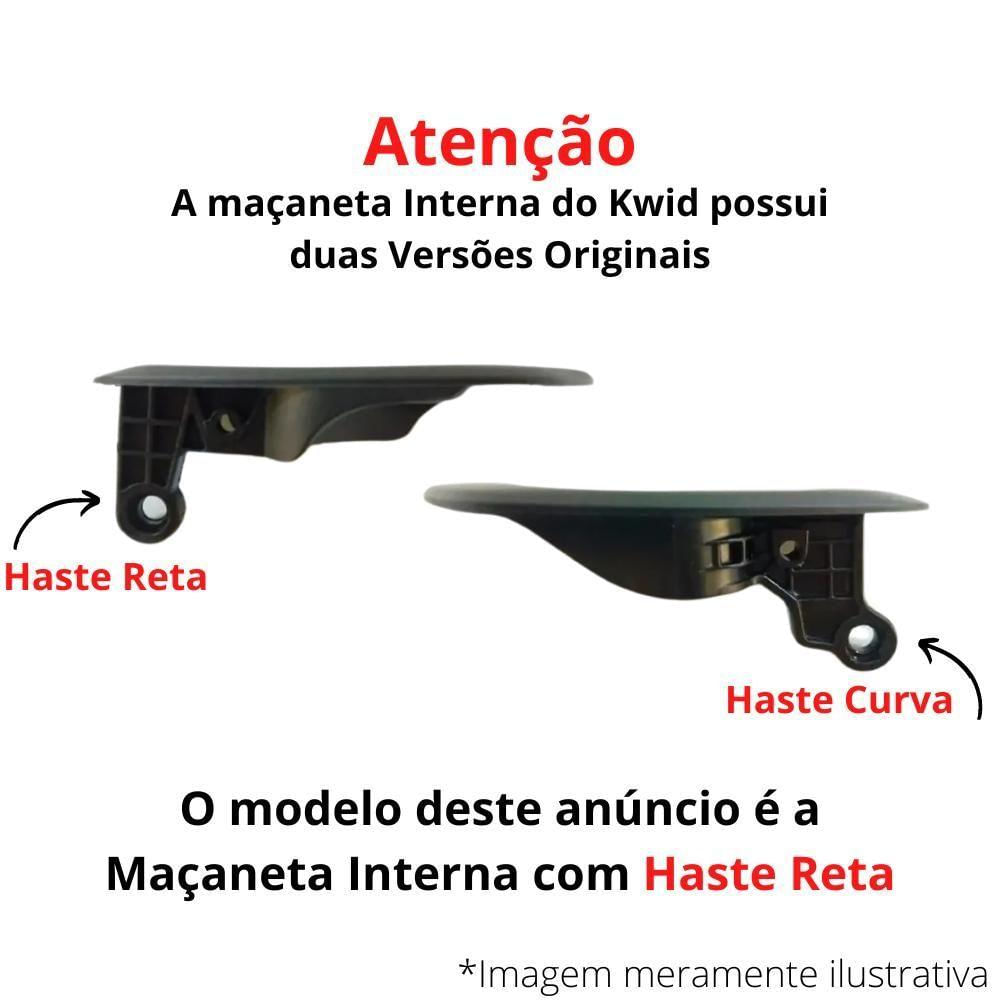 Kit 2 Maçaneta Interna Gatilho Puxador Kwid 2017 2018 2019 - Un - 2 [f103]