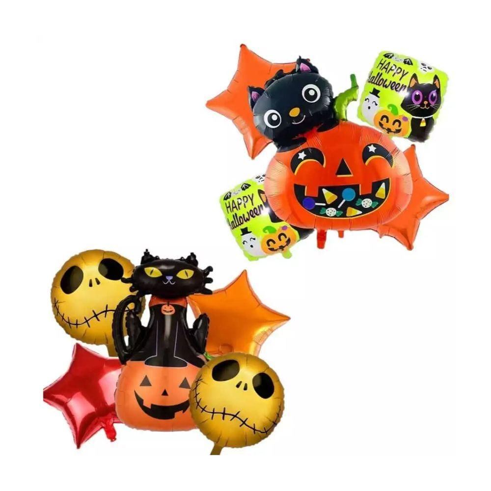 Kit Buquê Balão Halloween Com 5 Unidades - Modelos Sortidos