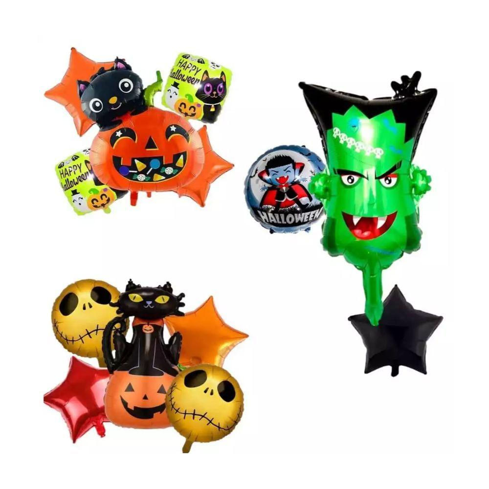 Kit Buquê Balão Halloween Com 5 Unidades - Modelos Sortidos