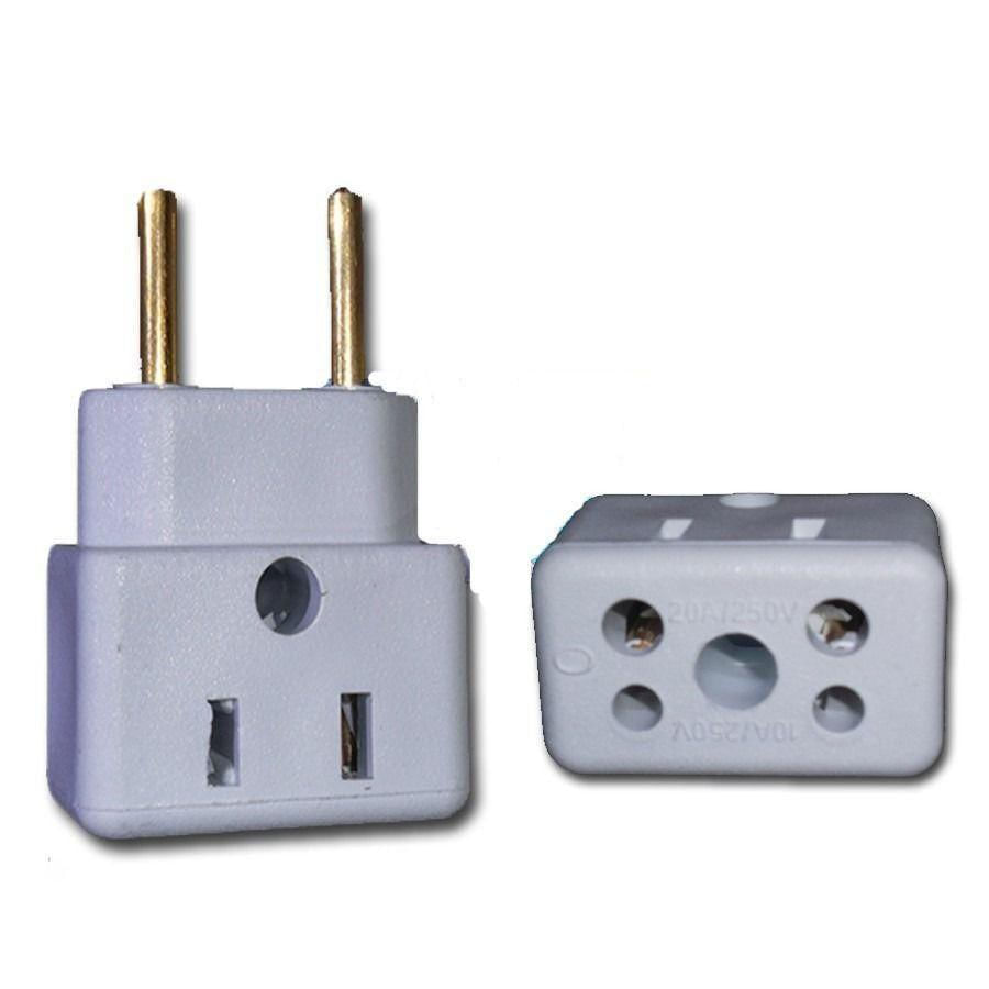 Adaptador De Tomada Universal 110V 220V 5A 10A 15A 16A 20A Tipo Benjamim = Aceita Pino Padrão 10A E Aceita Pino Padrão 1