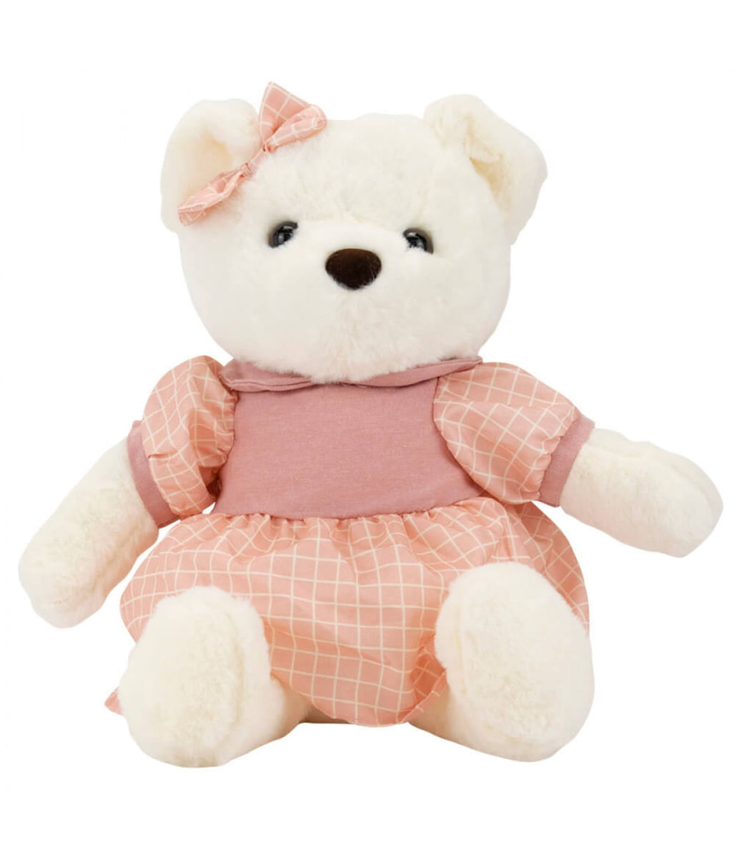 Urso Vestido Rosa Quadriculado 40cm - Pelúcia - Tudo em  Caixa