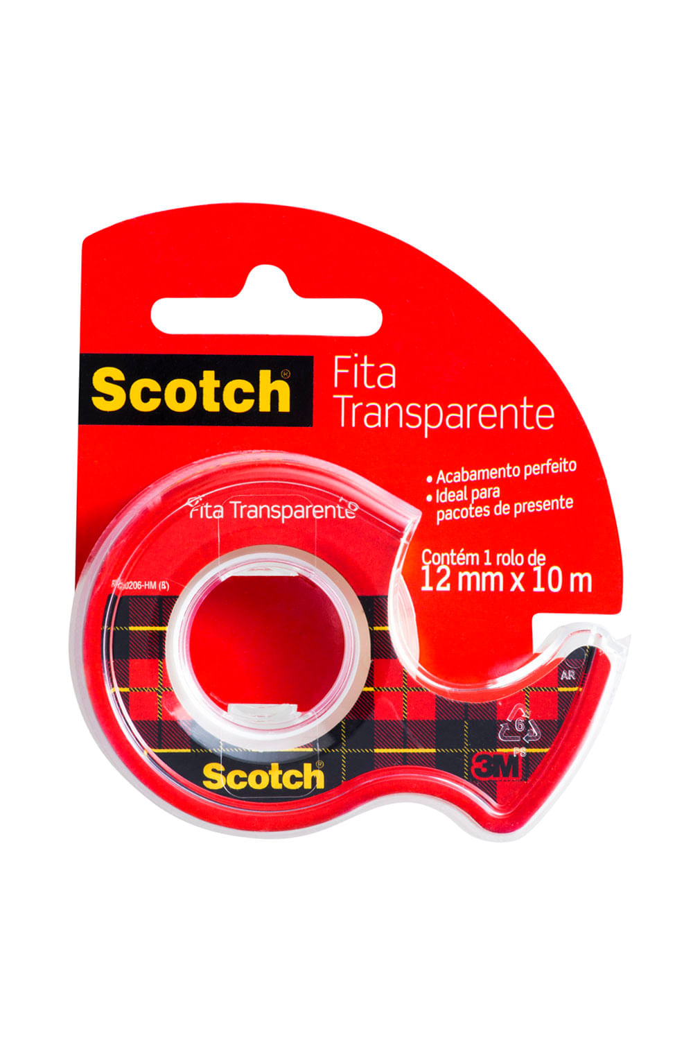 Fita Adesiva Scotch 3M Transparente 12mmx10m com Dispenser