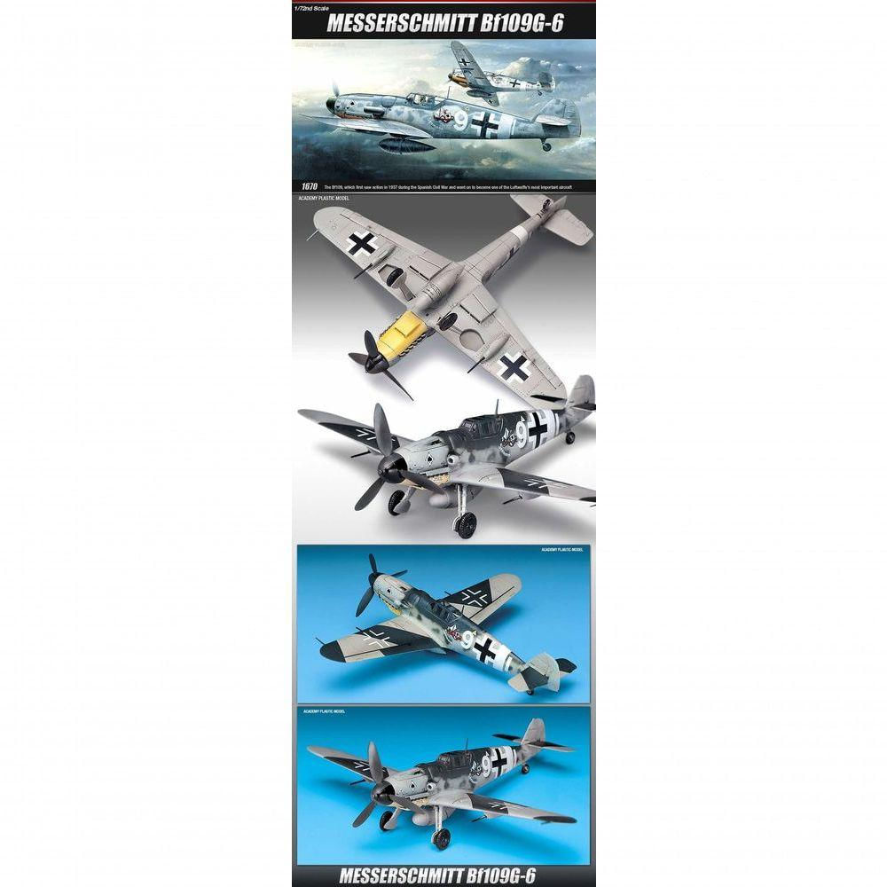 Academy 1-72 Messerschmitt Bf 109g-6 - Kit de Montagem Para Avião