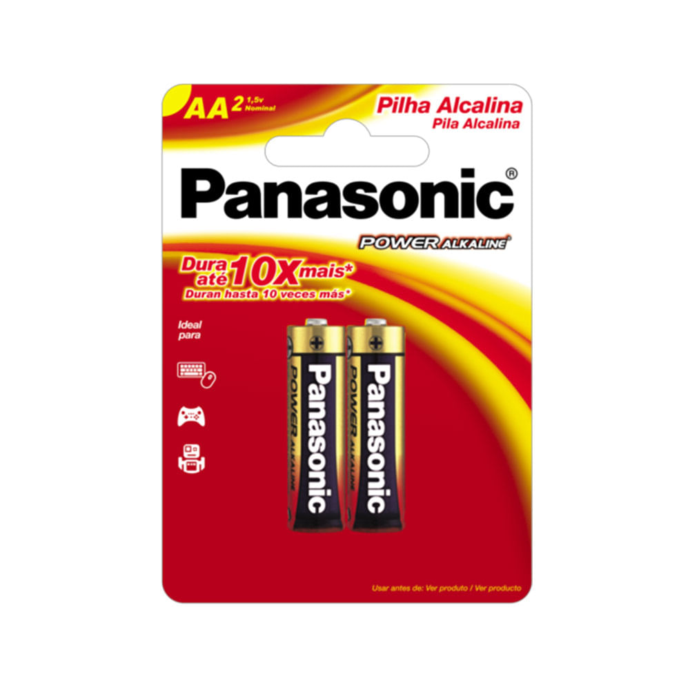 Pilha Panasonic Alcalina AA com 2 Unidades Power