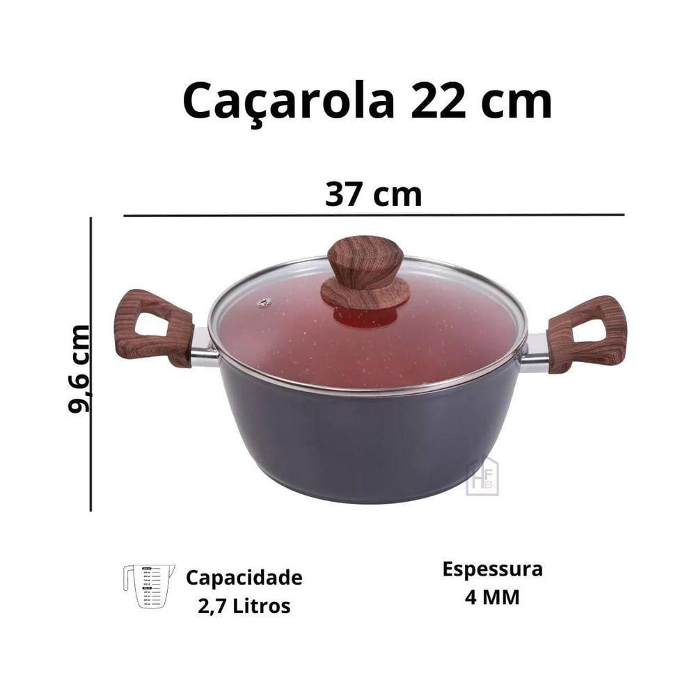 Jogo Caçarola Nano Cerâmica Antiaderente Indução Tv 16a22cm