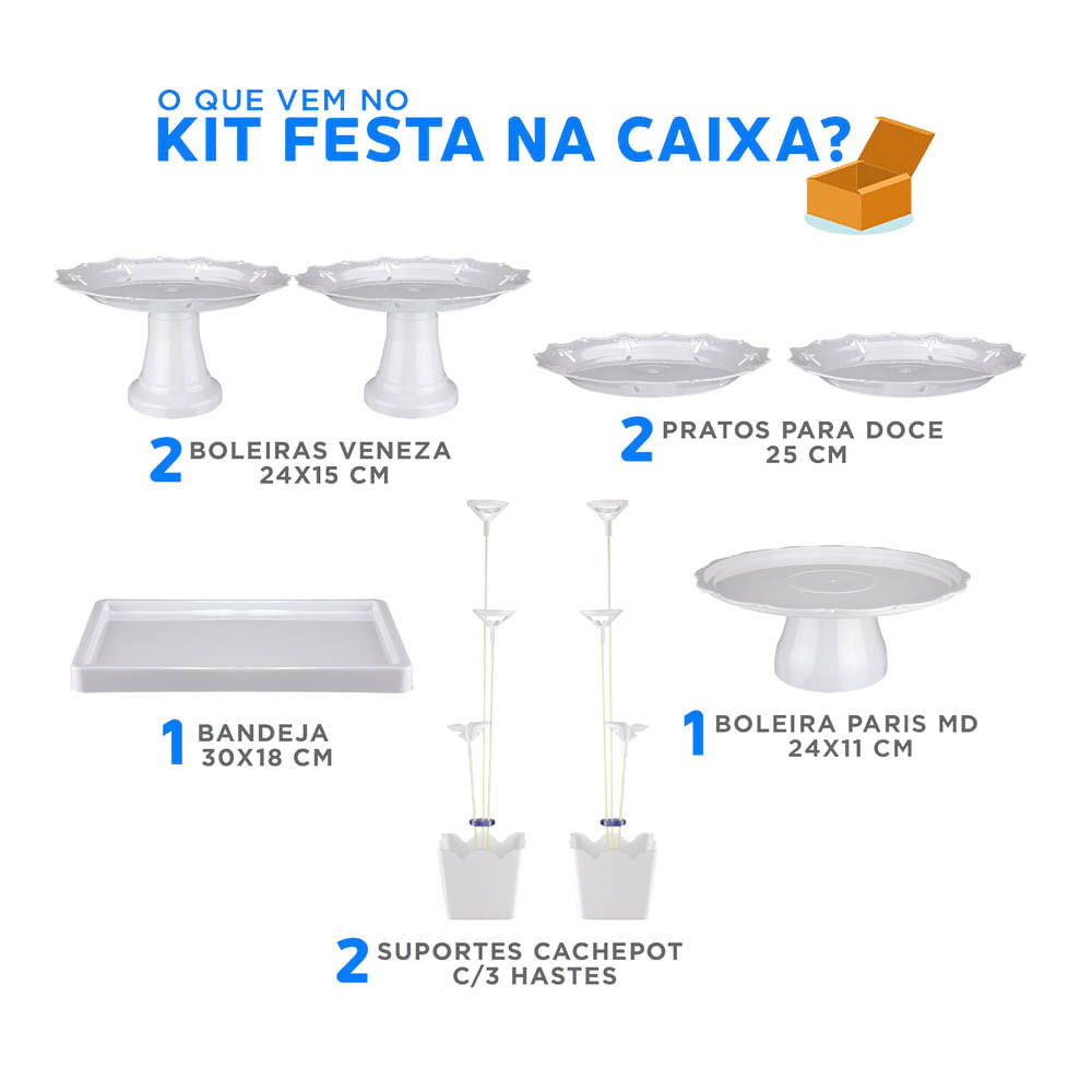 Kit Festa Produfest com 8 Peças Branco