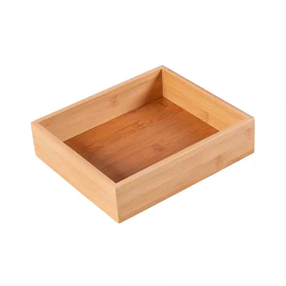 Organizador de Gaveta Yoi em Bambu Bege 22,5x19,5cm