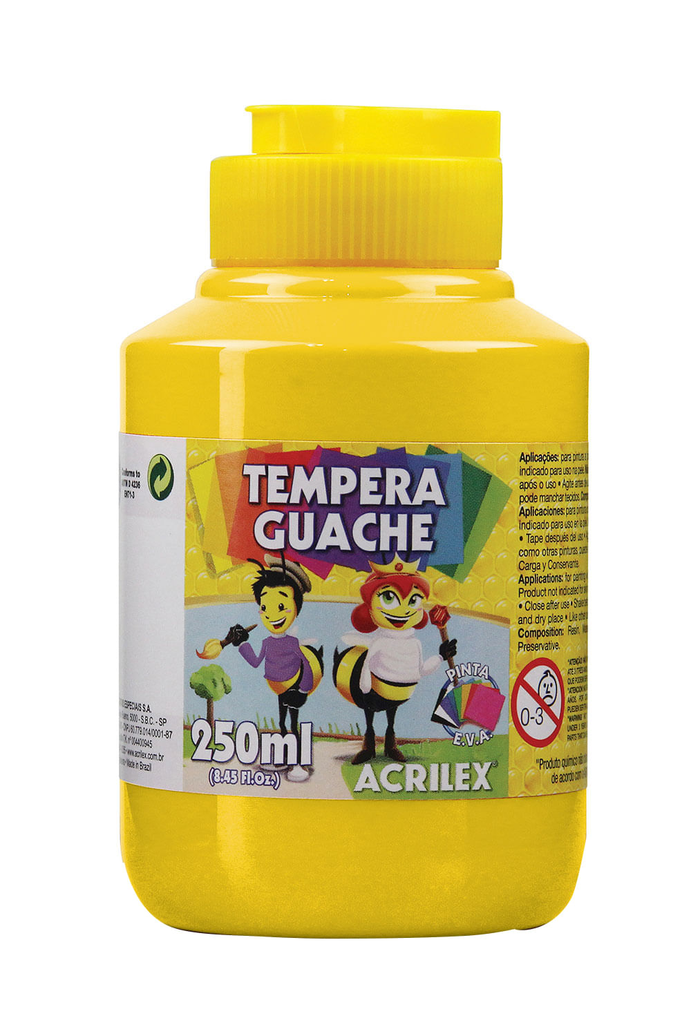 Tinta Guache Acrilex Amarelo Ouro 250ml