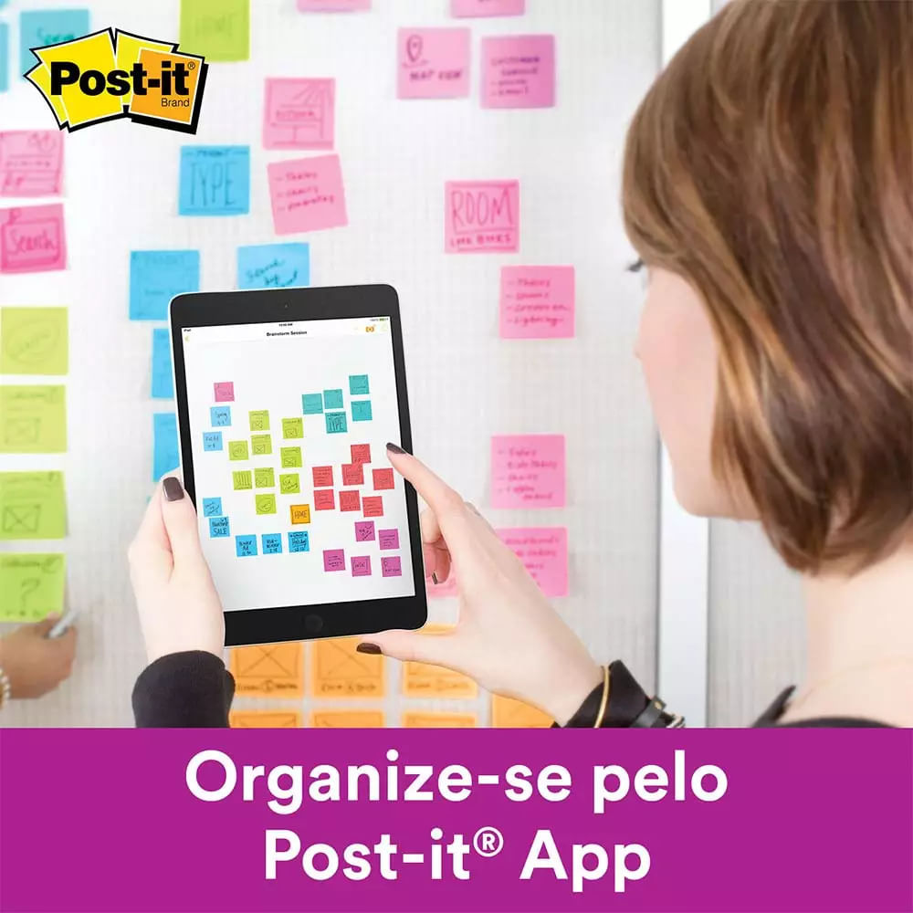 Bloco Adesivo Post It 3M Azul 76x102mm 90 Folhas