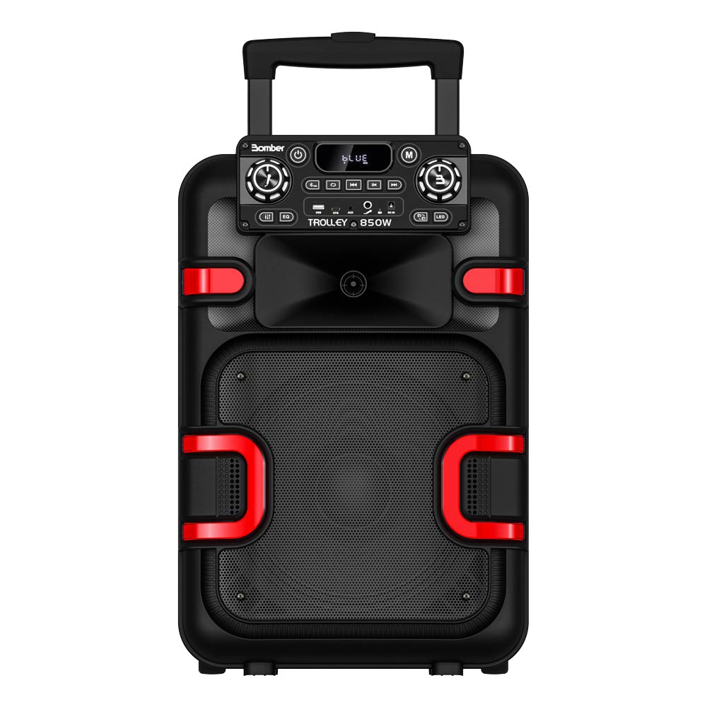 CAIXA ACUSTICA BLUETOOTH 12 POL TROLLEY 850 850w BOMBER