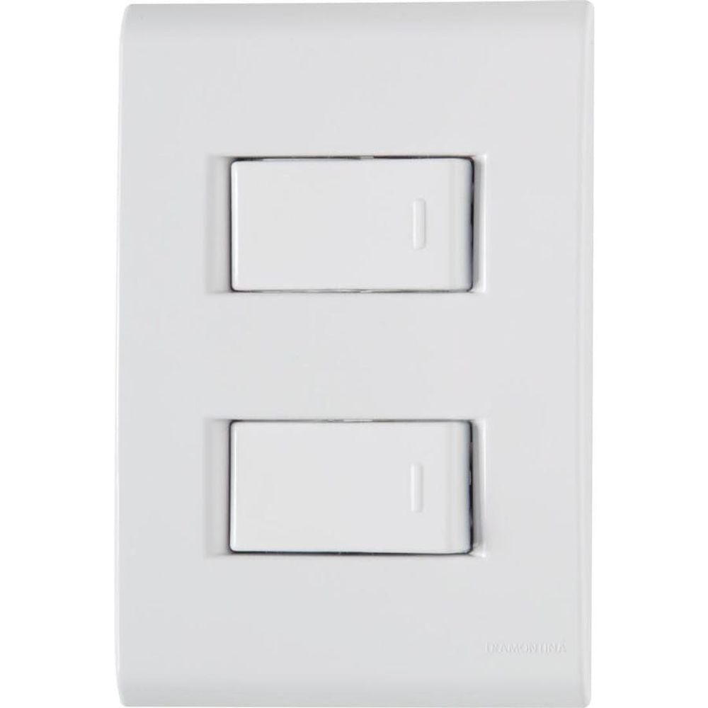 Conjunto 4 X 2 Com 2 Interruptores Simples Liz 10a 250v Branco - Tramontina