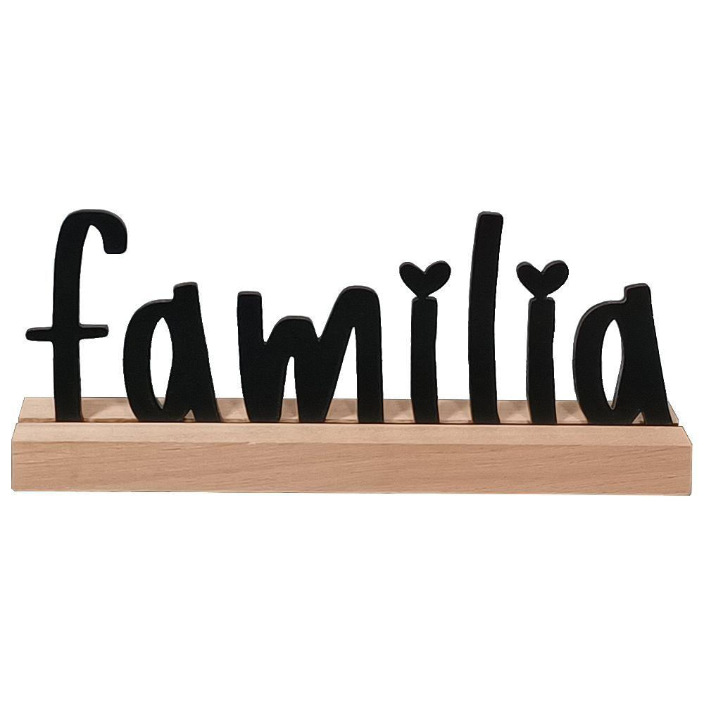 Família Palavra De Mesa Em Mdf Com Base Madeira