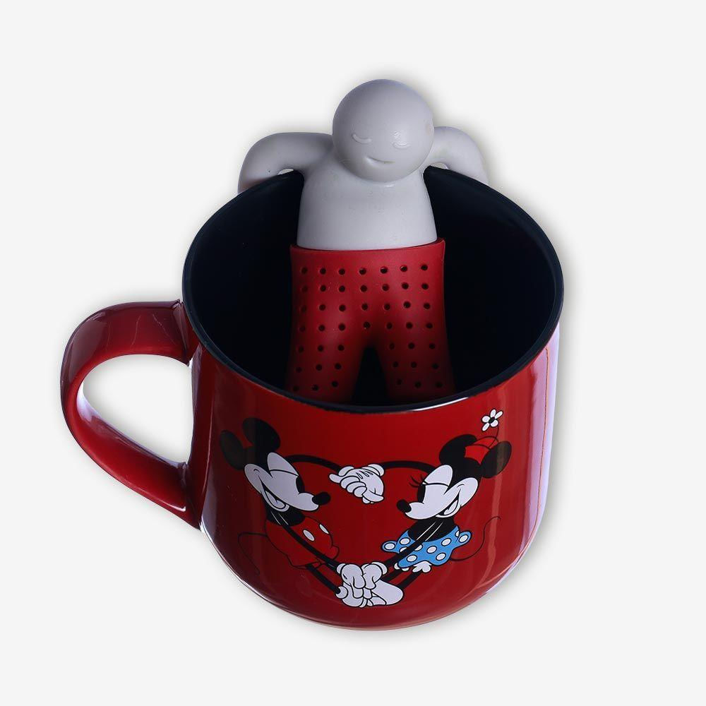 Caneca Com Infusor Mickey E Minnie Disney