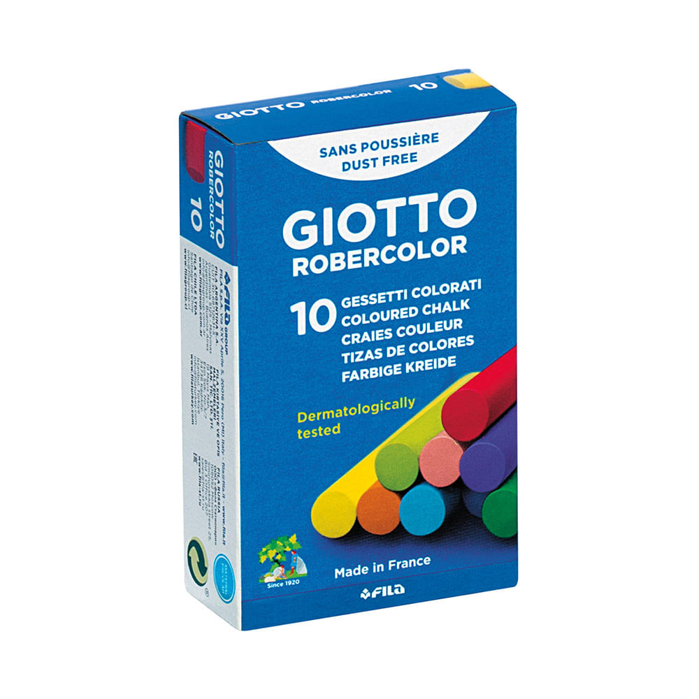 Giz Escolar Giotto Colorido com 10 Unidades