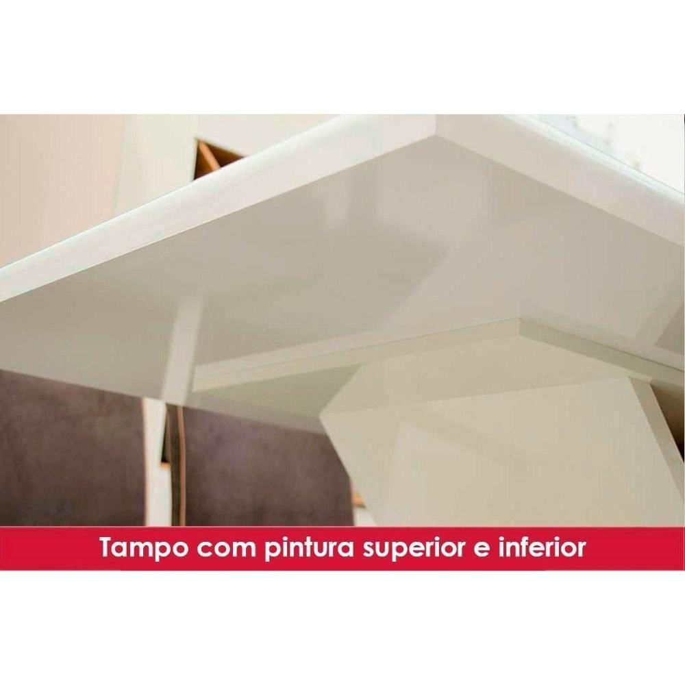 Conjunto Mesa Sala Jantar Lins Com Tampo Madeirado 120x80cm E 4 Cadeiras Vita Nature Off White Linho Bege Henn