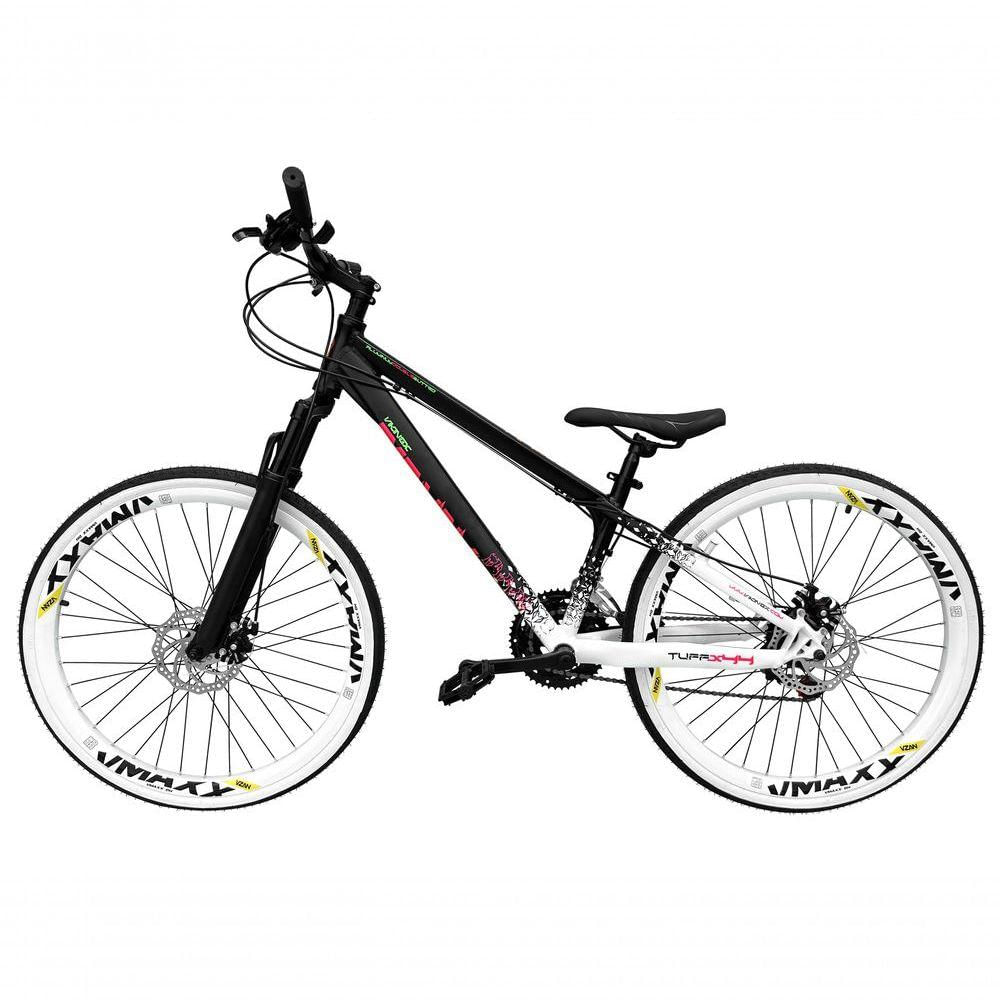Bicicleta Aro 26 Vikingx Tuff X44 Preto-branco 21v Alumínio Freio A Disco Aros Vmaxx Brancos