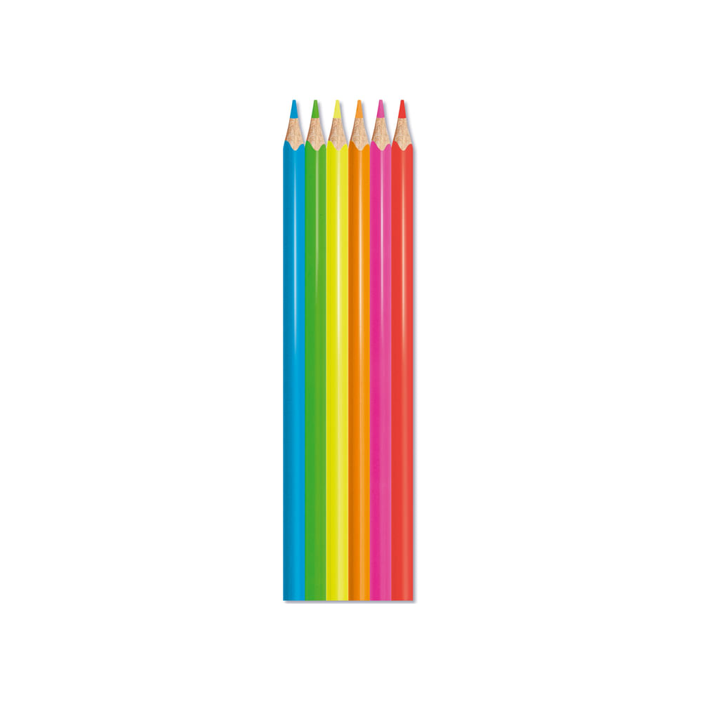 Lápis de Cor Maped Color Peps Fluo com 6 Cores