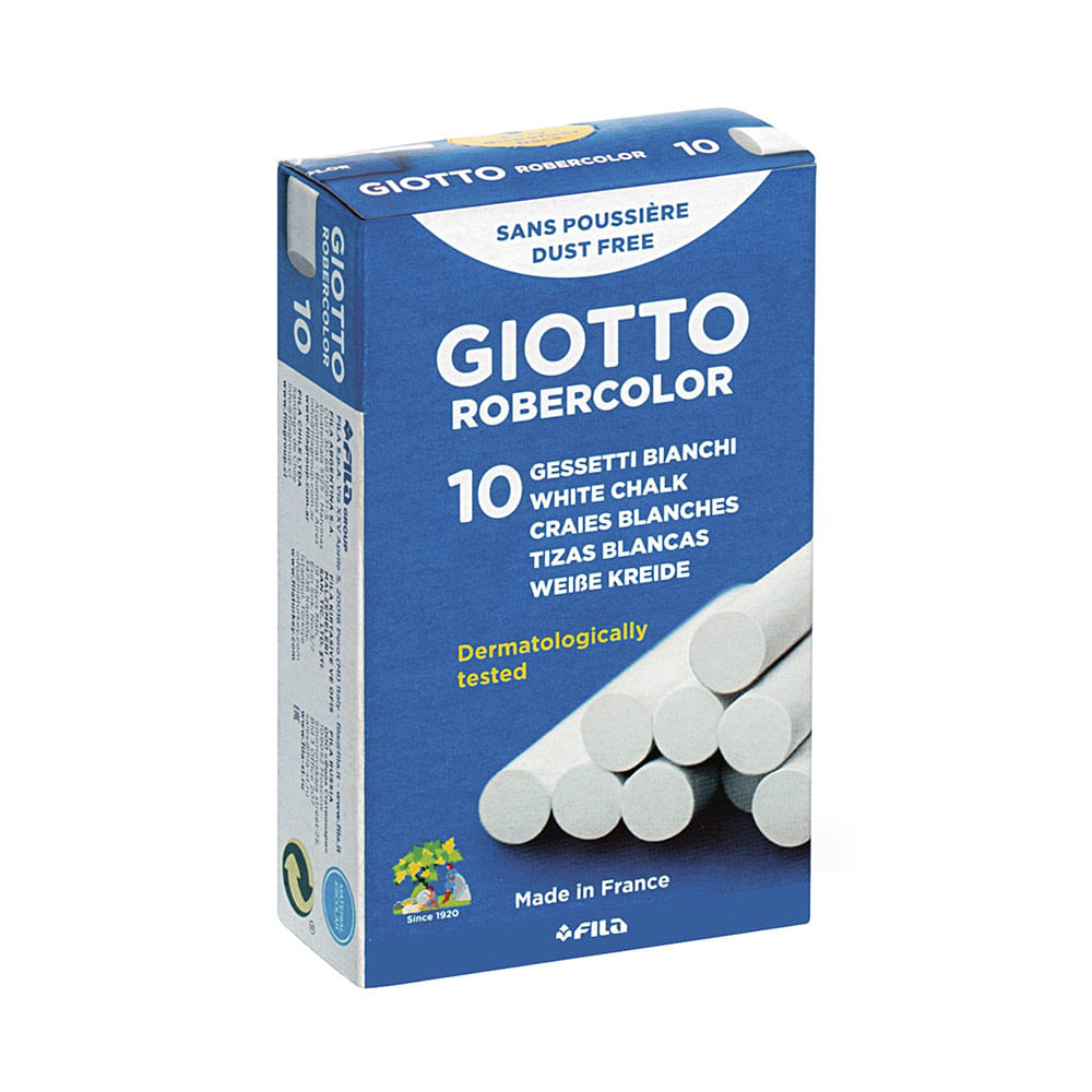 Giz Escolar Giotto Branco com 10 Unidades