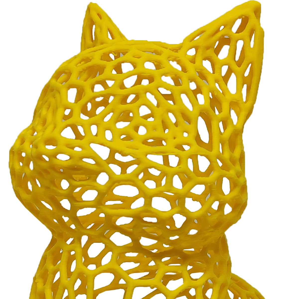 Gato Sentado 18 cm Vazado 3D Enfeite Objeto Decorativo Decoração Amarelo