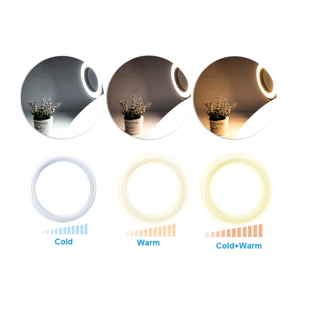 Iluminador Circular de Led Ring Light 26cm com Tripé Flexível - Apexel