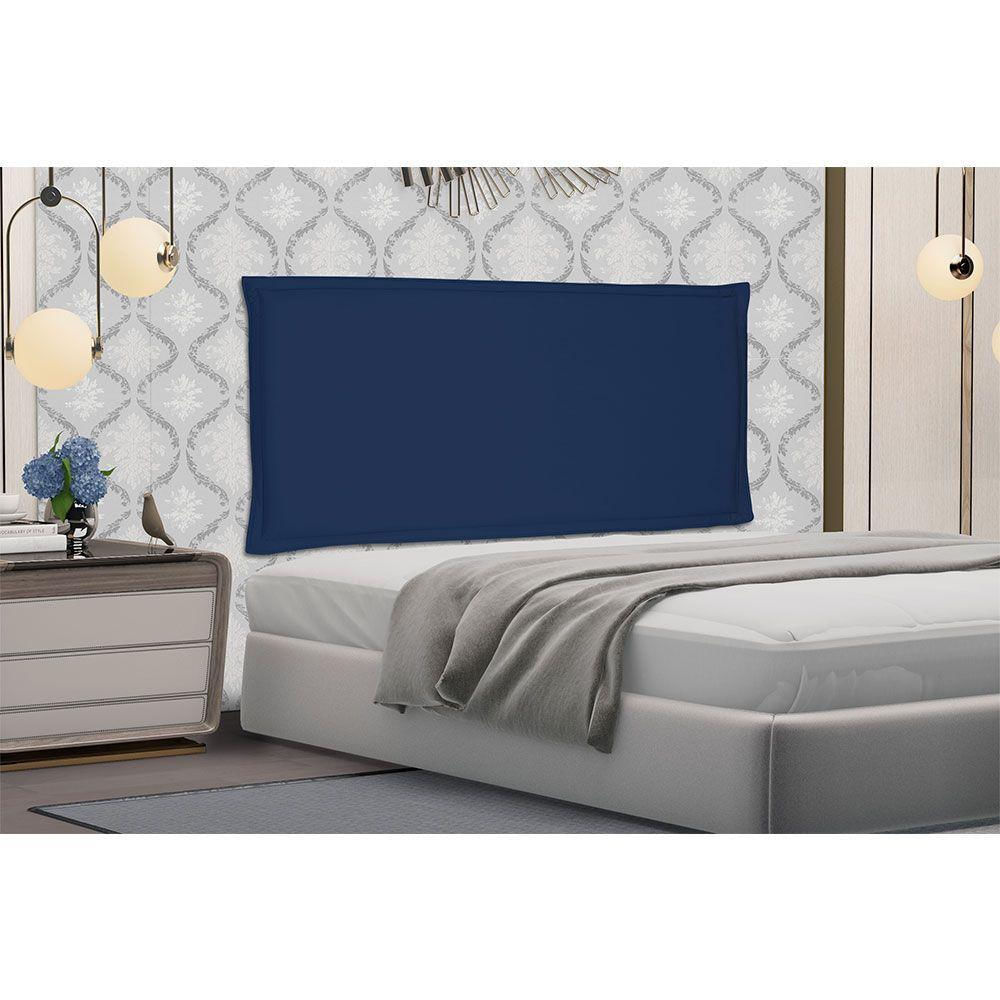 Cabeceira Painel Casal 1,40m Veneza Suede Azul Marinho