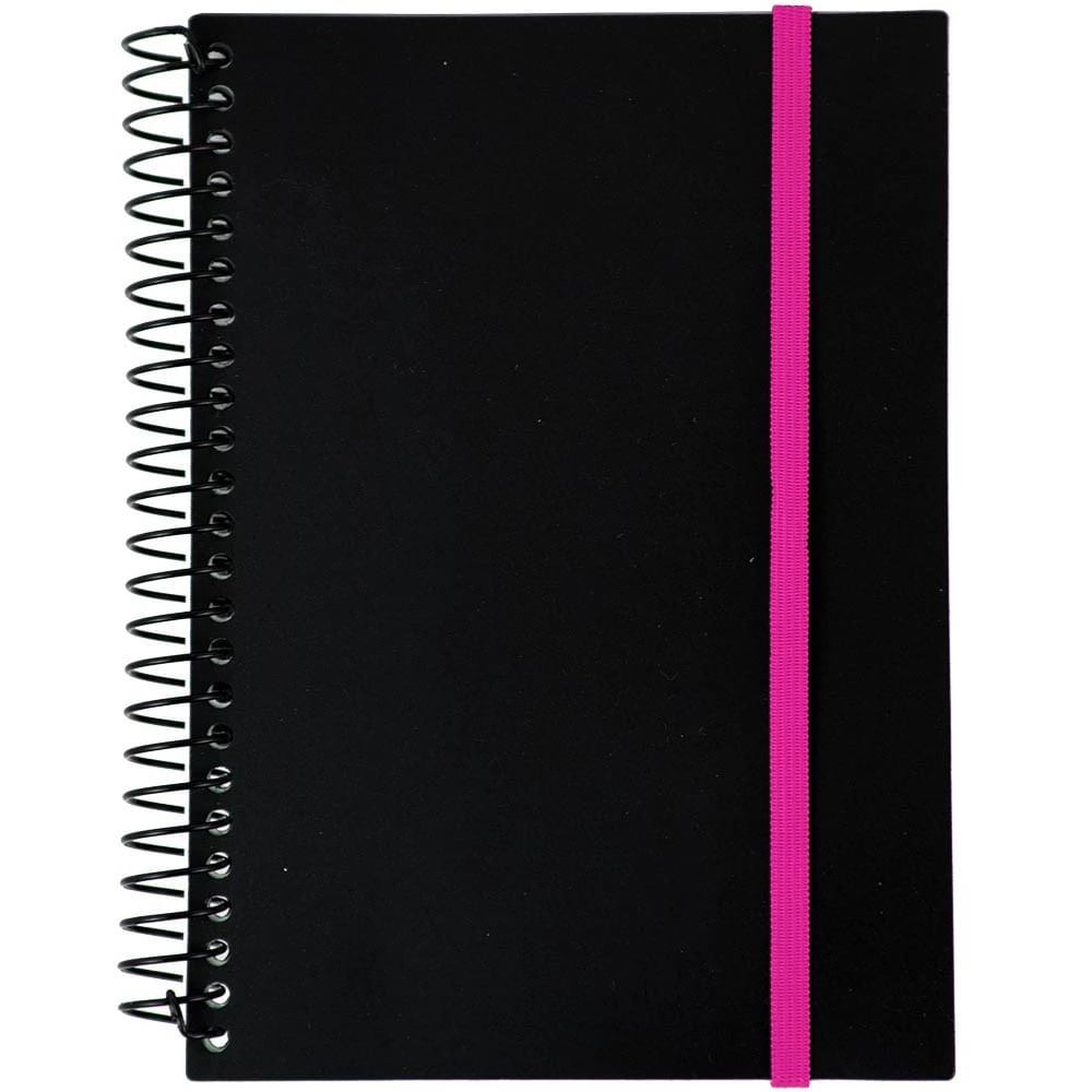 Caderno Confetti Espiral Capa Plástica 1/4 Le Black Neon 96 Folhas Diversas Cores