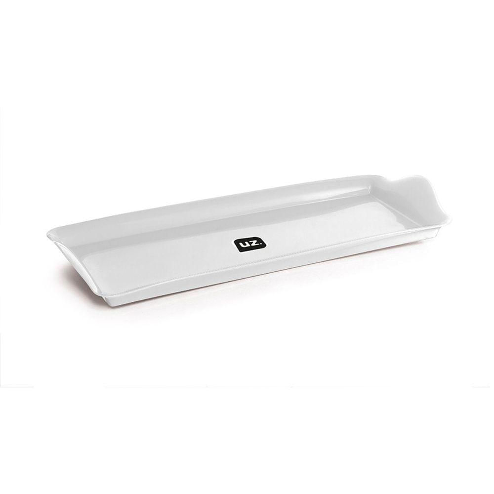 Bandeja Retangular Decorativa Servir Uz 38 X 16 Cm Branco