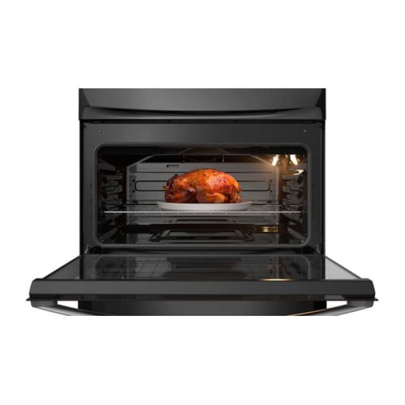 Fogão 5 Bocas Continental Preto Mesa de Vidro, Forno Eco Turbo e Tripla Chama (FC5GB) Bivolt