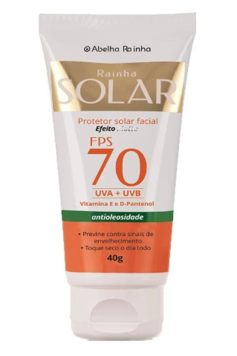 Protetor Solar Facial Anti Oleosidade Rainha FPS70 40g(3449)