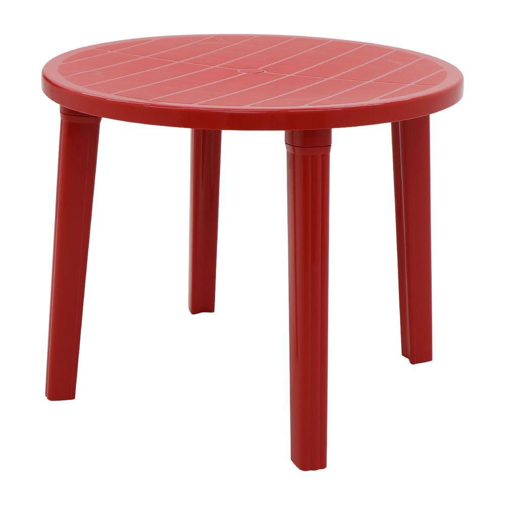 Mesa Tramontina Cassino 90 Cm Em Polipropileno Vermelho