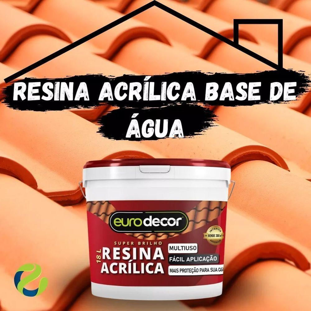 Resina Acrílica Incolor Base Agua Acetinado E Brilhante 3,6 Kg