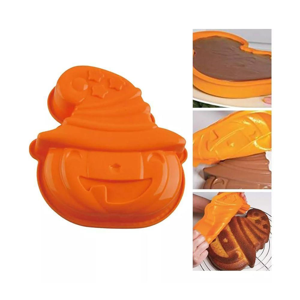 Forma De Silicone Halloween Abóbora Com Chapéu