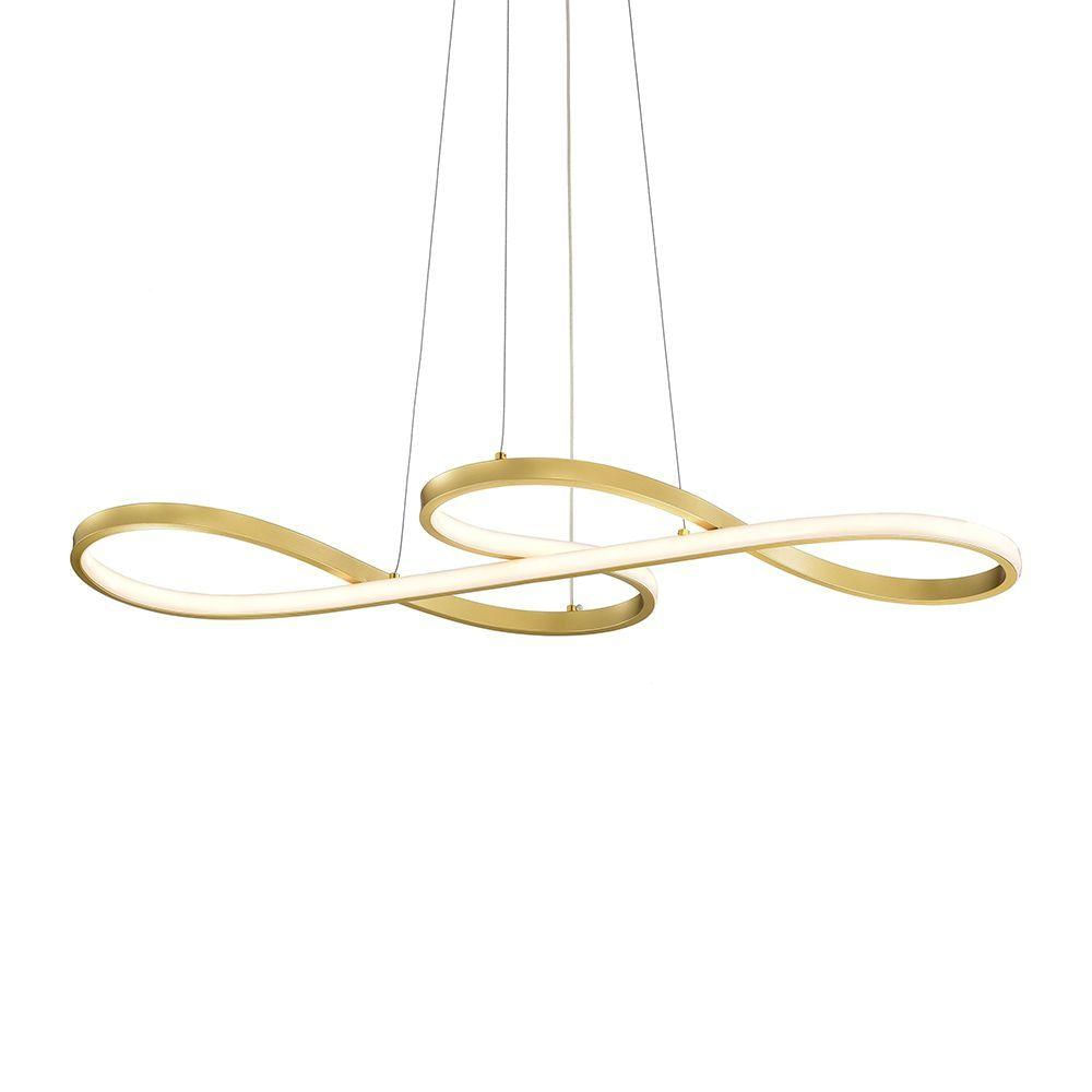 Lustre Pendente Skylight Strip 3016 Led Bivolt Dourado