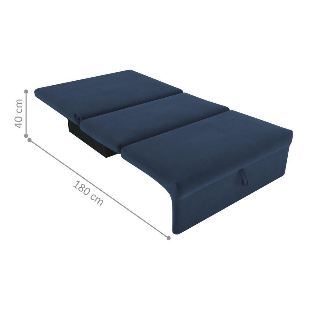 Sofá Cama Para Descanso Galway Suede Azul