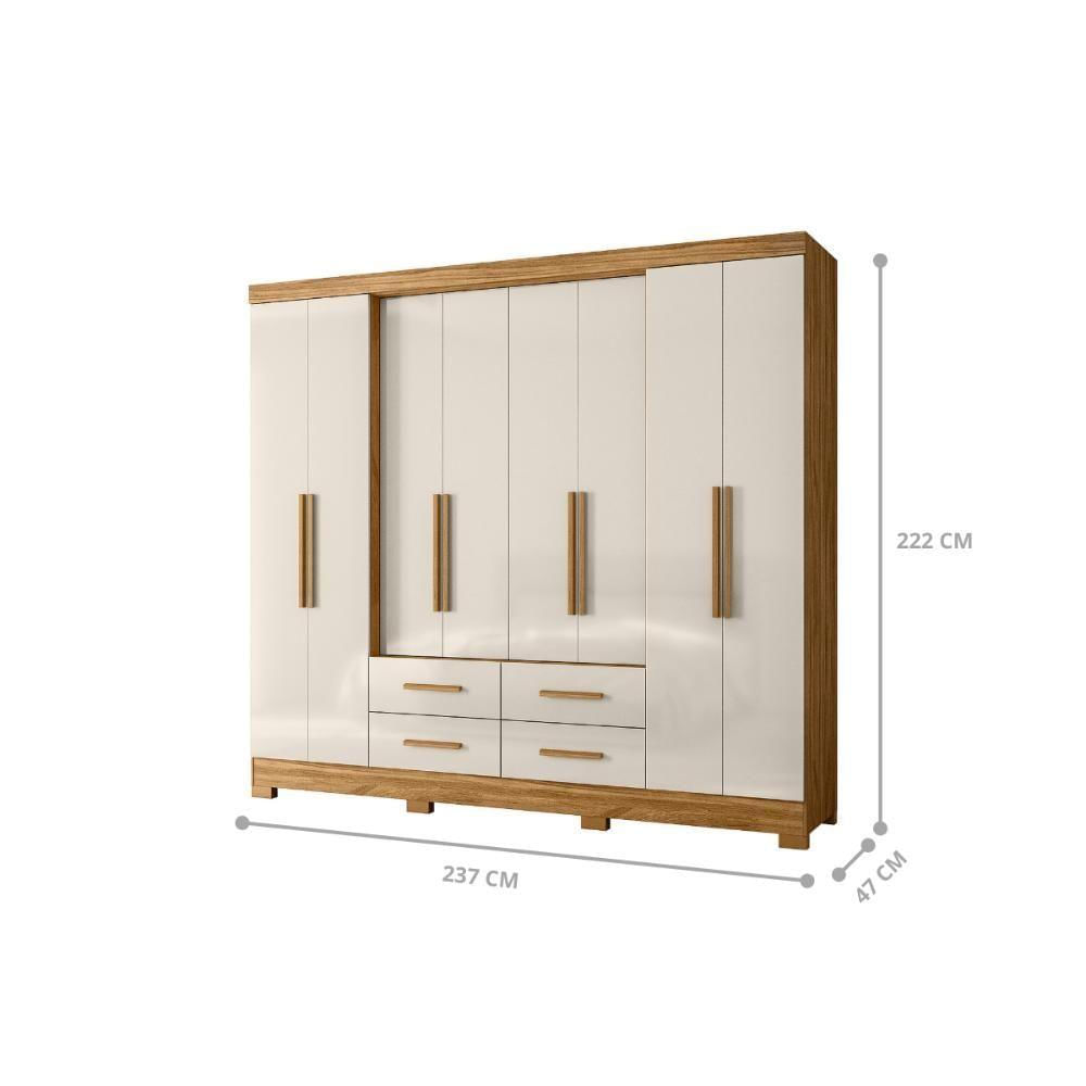 Guarda Roupa 8 Portas Chicago Freijo Off White