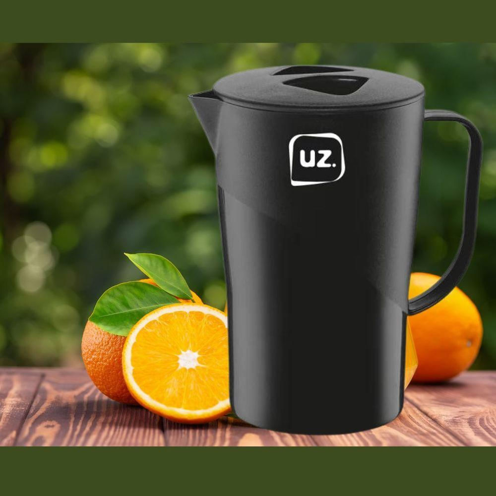 Jarra Suco Agua 2 Litros Slim Moderna Reforçada Preto Uz